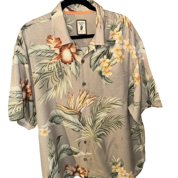 Jamaica Jaxx Tropical Floral Men's 100% Silk Shirt Size XXL - Picture 5 of 13